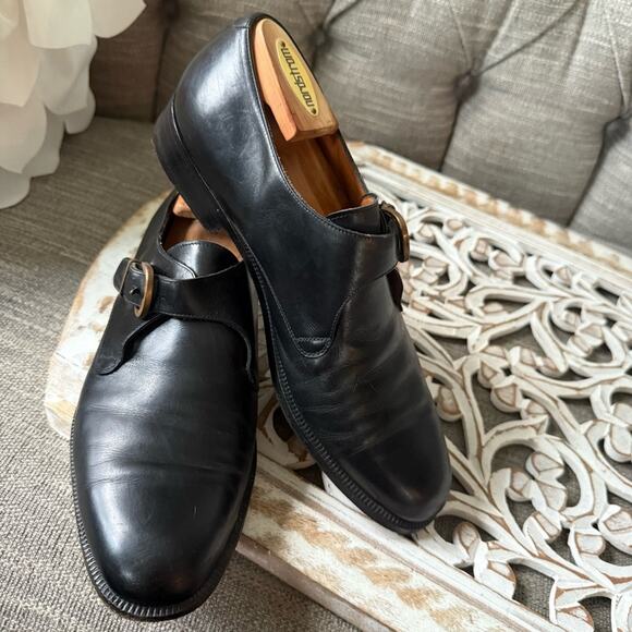 Salvatore Ferragamo Black Leather Buckle Shoes Men’s 9 E Wide main image 9